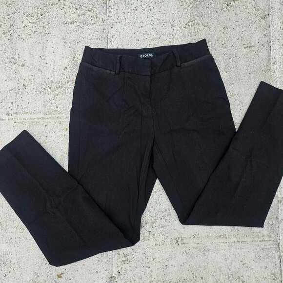 George Women Pant Black Dress Pant Plateless stretched Trouser Size 4 - Picture 1 of 9